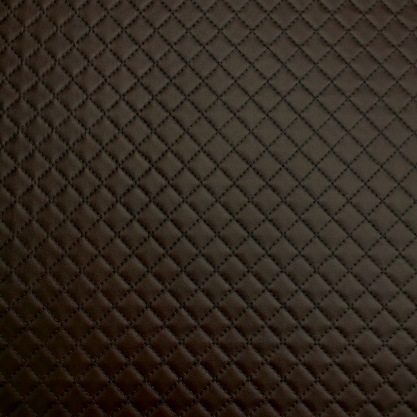 Embossed Diamond Leatherette Dark Brown